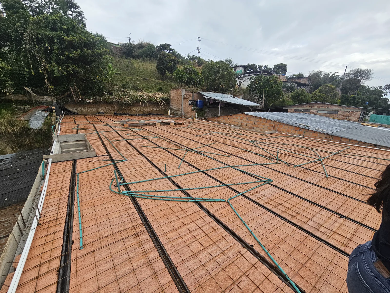 Estructura preparada para una obra